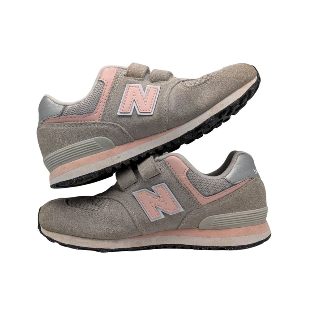 New Balance Gray 574 Hook Loop Sneakers Big Kid 1 - Picture 4 of 7